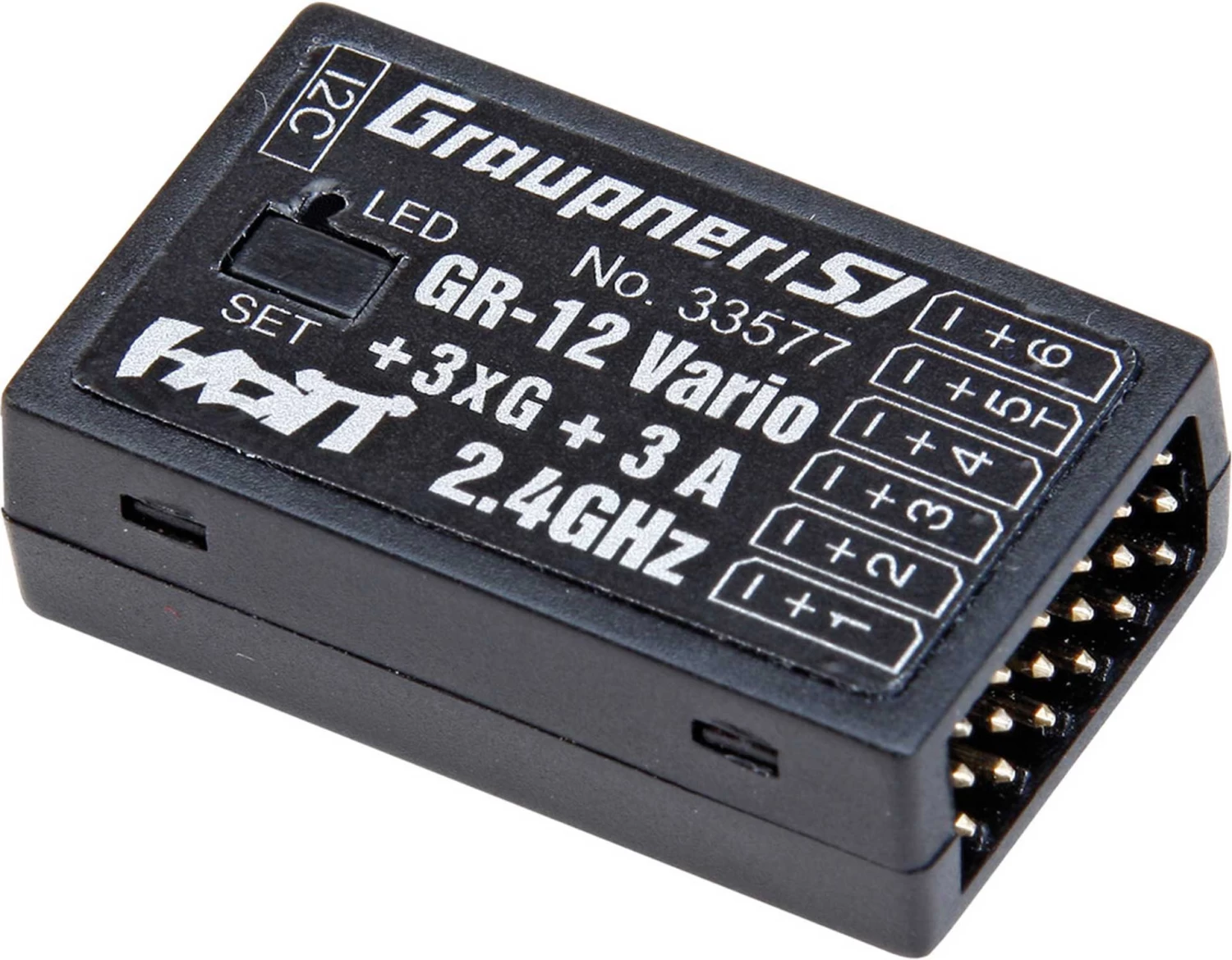 GRAUPNER GR-12 + 3XG + 3A + VARIO 2,4GHZ HOTT EMPFÄNGER MIT 3-ACHS GYRO UND VARIO 1 GRAUPNER GR-12 + 3XG + 3A + VARIO 2,4GHZ HOTT EMPFÄNGER MIT 3-ACHS GYRO UND VARIO