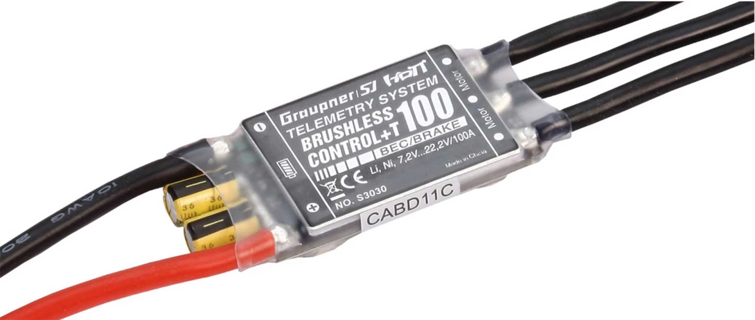 GRAUPNER BRUSHLESS CONTROL+ T 100 BEC G6 2-6S REGLER 1 GRAUPNER BRUSHLESS CONTROL+ T 100 BEC G6 2-6S REGLER