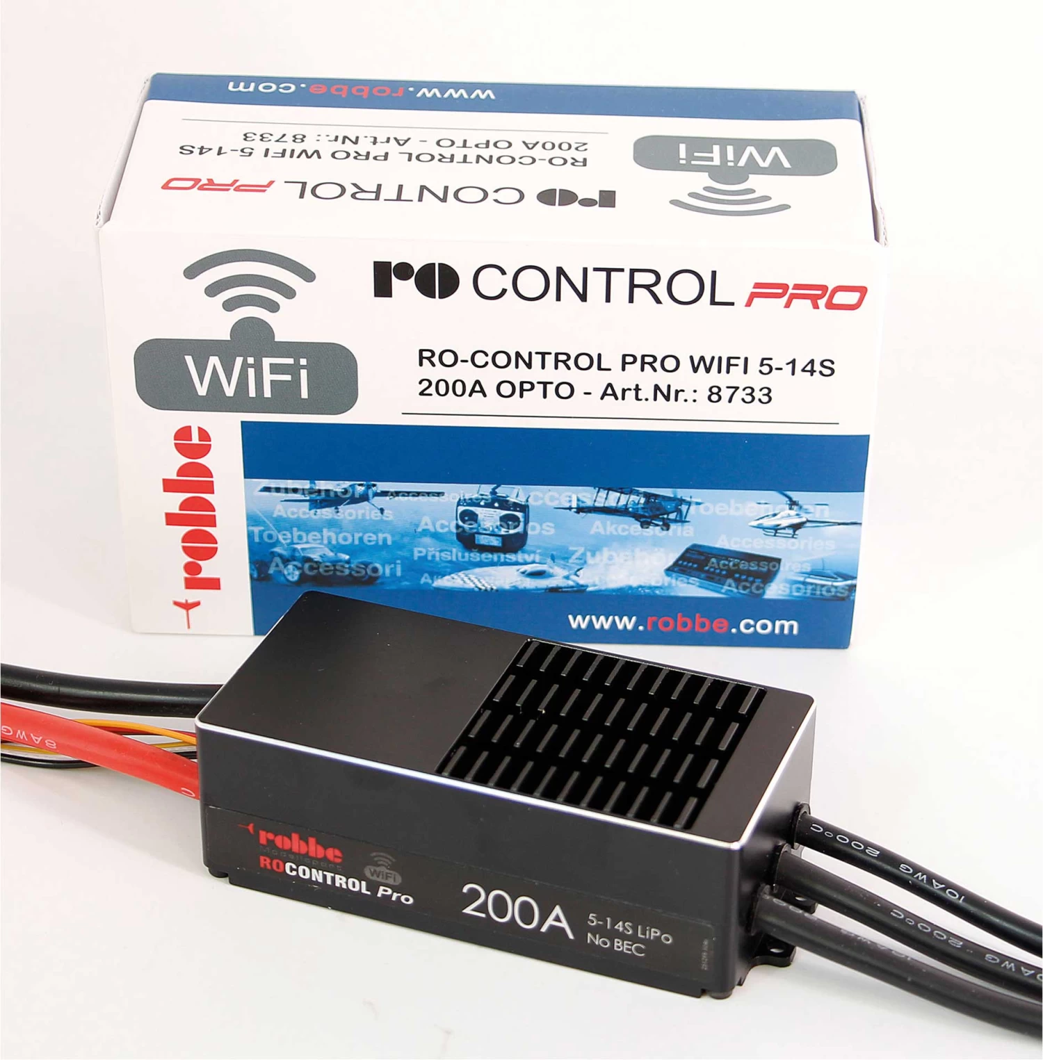 Robbe Modellsport RO-CONTROL PRO WIFI 5-14S 200A OPTO Ohne Stecker/Buchsen Regler 2 Robbe Modellsport RO-CONTROL PRO WIFI 5-14S 200A OPTO Ohne Stecker/Buchsen Regler - Image 2