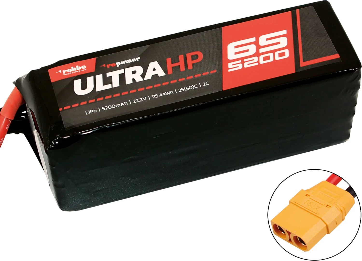 Robbe Modellsport RO-POWER ULTRA HP 5200MAH 22,2 VOLT 6S 25(50)C LIPO AKKU XT-90 1 Robbe Modellsport RO-POWER ULTRA HP 5200MAH 22,2 VOLT 6S 25(50)C LIPO AKKU XT-90