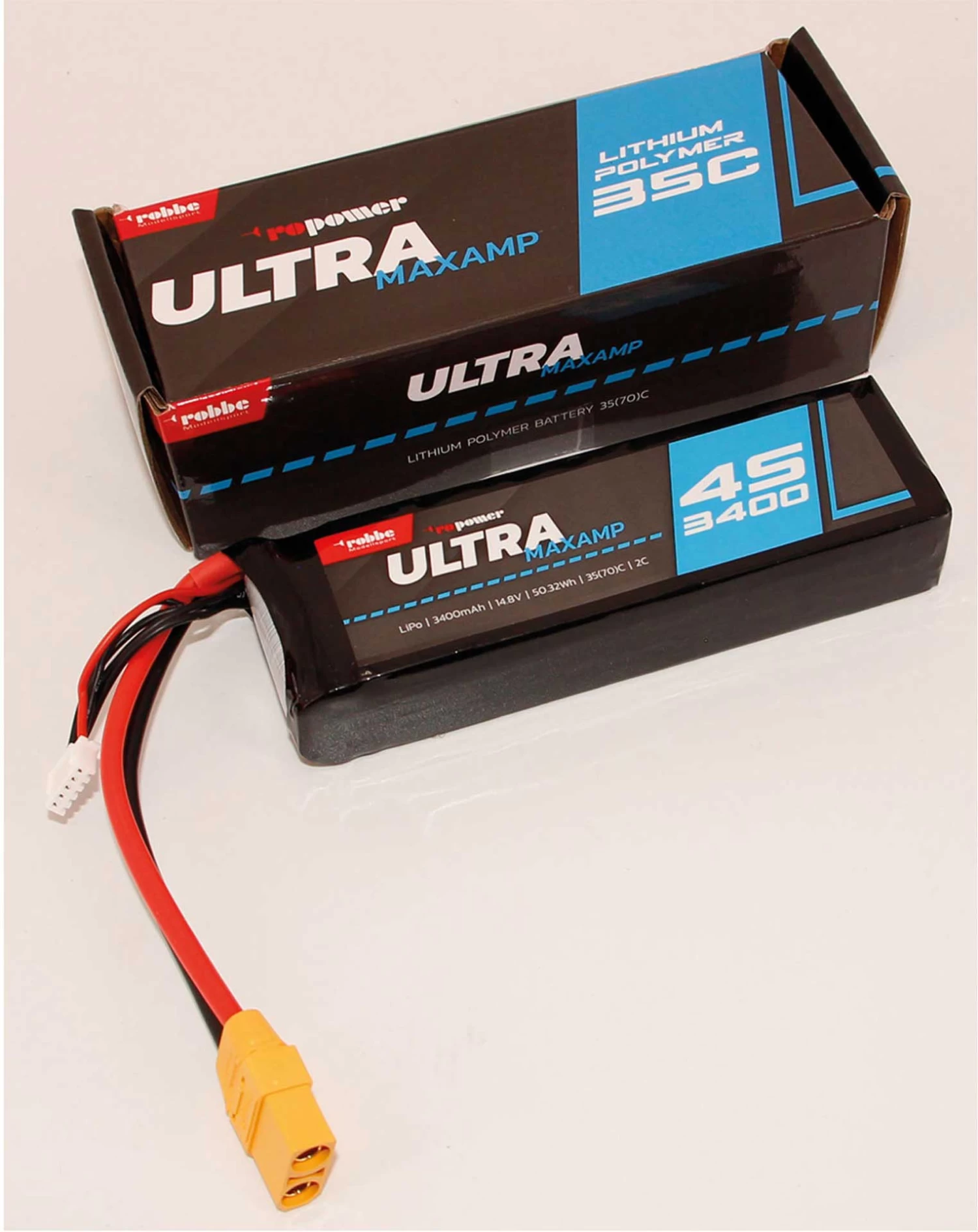 Robbe Modellsport RO-POWER ULTRA MAXAMP 3400MAH 14,8 VOLT 4S 35(70)C LIPO AKKU 2 Robbe Modellsport RO-POWER ULTRA MAXAMP 3400MAH 14,8 VOLT 4S 35(70)C LIPO AKKU - Image 2