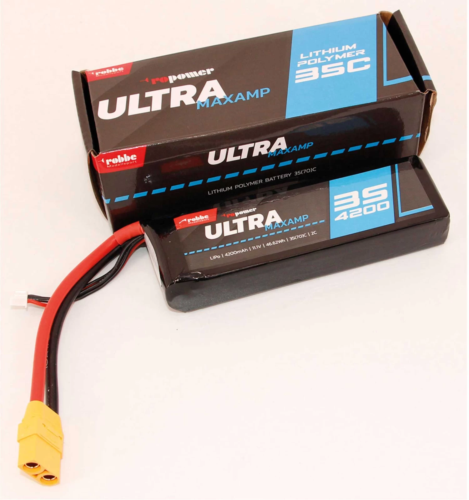 Robbe Modellsport RO-POWER ULTRA MAXAMP 4200MAH 11,1 VOLT 3S 35(70)C LIPO AKKU Xt-90 2 Robbe Modellsport RO-POWER ULTRA MAXAMP 4200MAH 11,1 VOLT 3S 35(70)C LIPO AKKU Xt-90 - Image 2