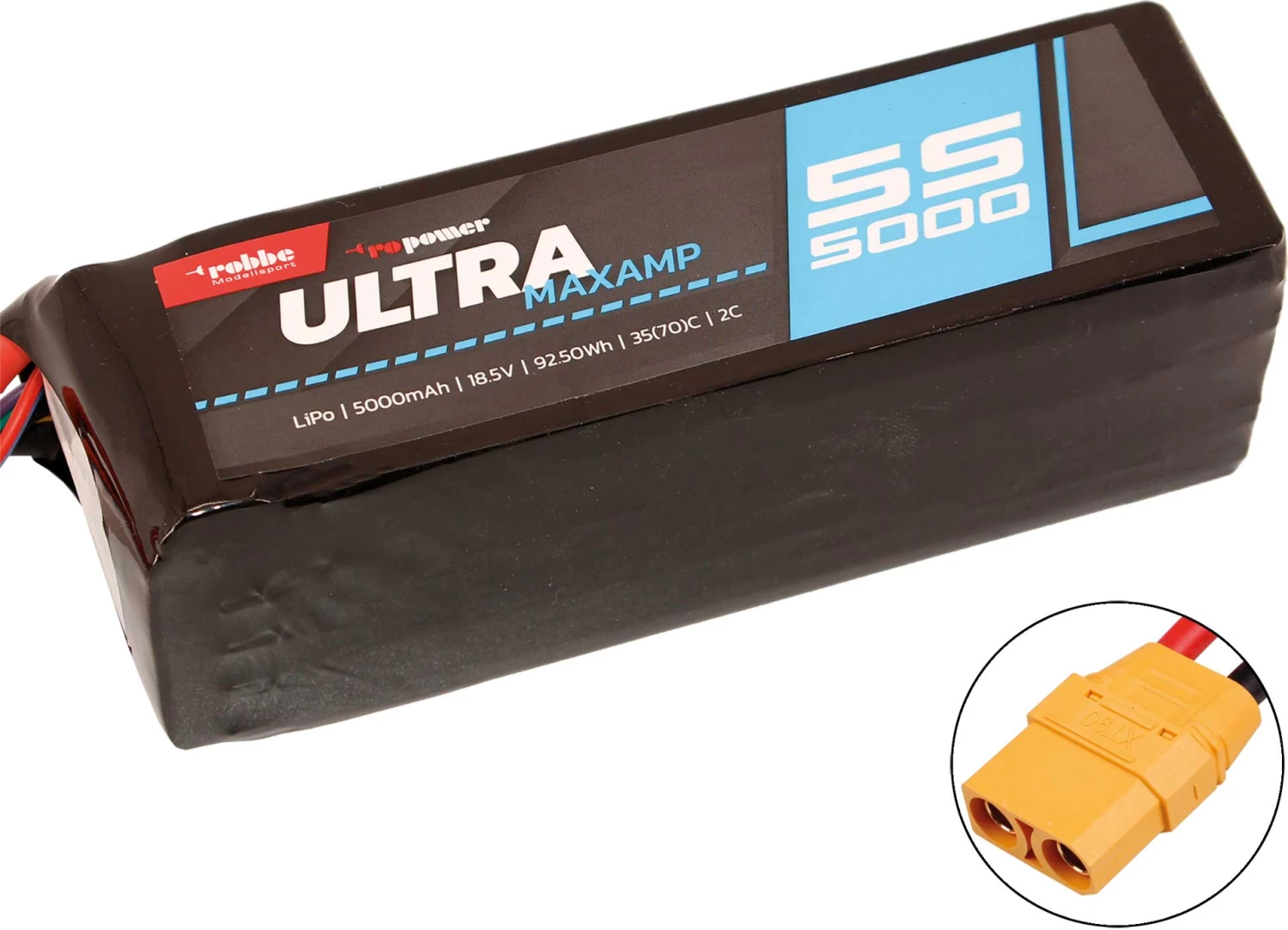 Robbe Modellsport RO-POWER ULTRA MAXAMP 5000MAH 18,5 VOLT 5S 35(70)C LIPO AKKU 1 Robbe Modellsport RO-POWER ULTRA MAXAMP 5000MAH 18,5 VOLT 5S 35(70)C LIPO AKKU