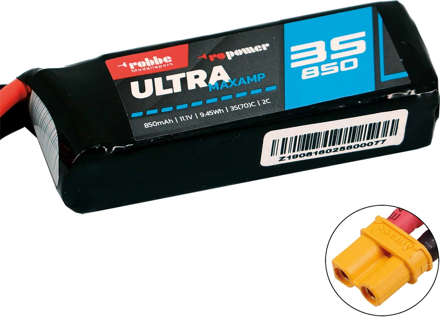 Robbe Modellsport RO-POWER ULTRA MAXAMP 850MAH 11,1 VOLT 3S 35(70)C LIPO AKKU 1 Robbe Modellsport RO-POWER ULTRA MAXAMP 850MAH 11,1 VOLT 3S 35(70)C LIPO AKKU