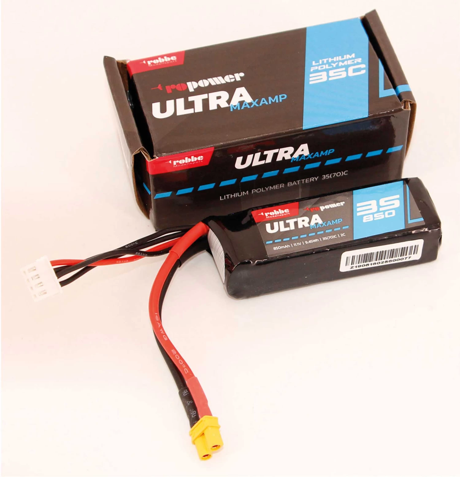 Robbe Modellsport RO-POWER ULTRA MAXAMP 850MAH 11,1 VOLT 3S 35(70)C LIPO AKKU 2 Robbe Modellsport RO-POWER ULTRA MAXAMP 850MAH 11,1 VOLT 3S 35(70)C LIPO AKKU - Image 2