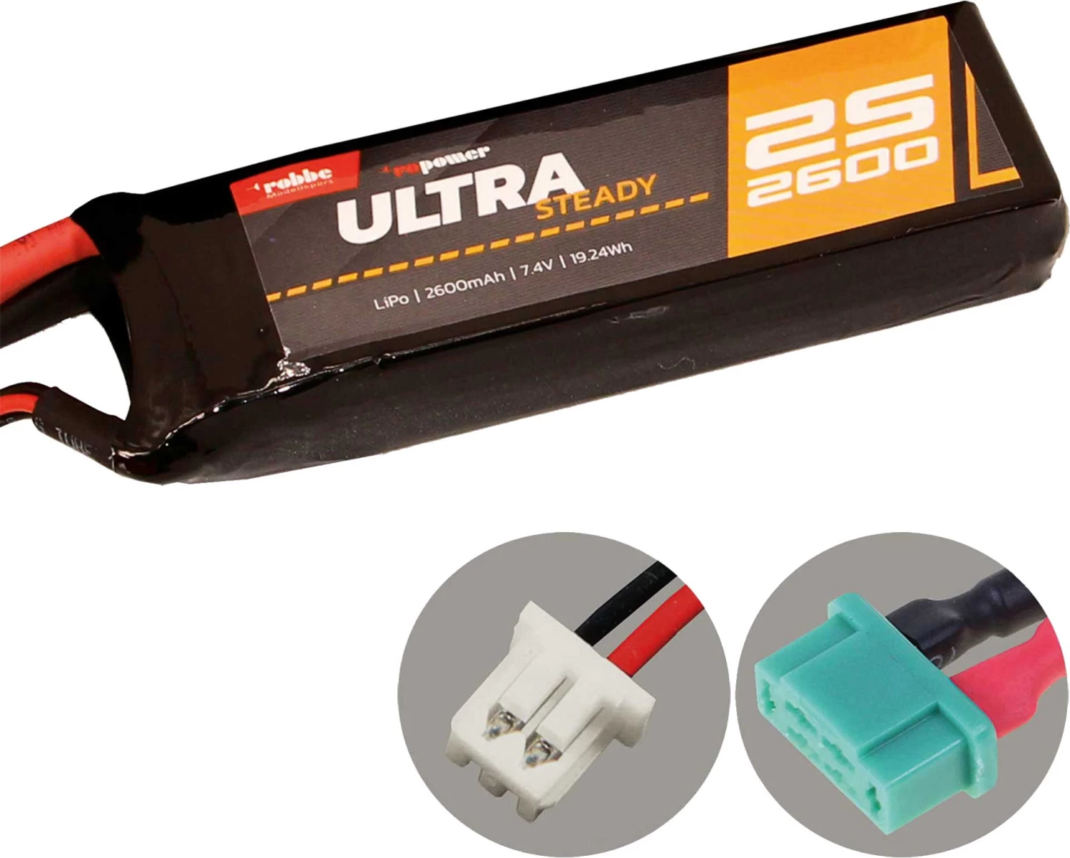 Robbe Modellsport RO-POWER ULTRA STEADY 2600MAH 7,4 VOLT EMPFÄNGER AKKU 2S MPX 1 Robbe Modellsport RO-POWER ULTRA STEADY 2600MAH 7,4 VOLT EMPFÄNGER AKKU 2S MPX