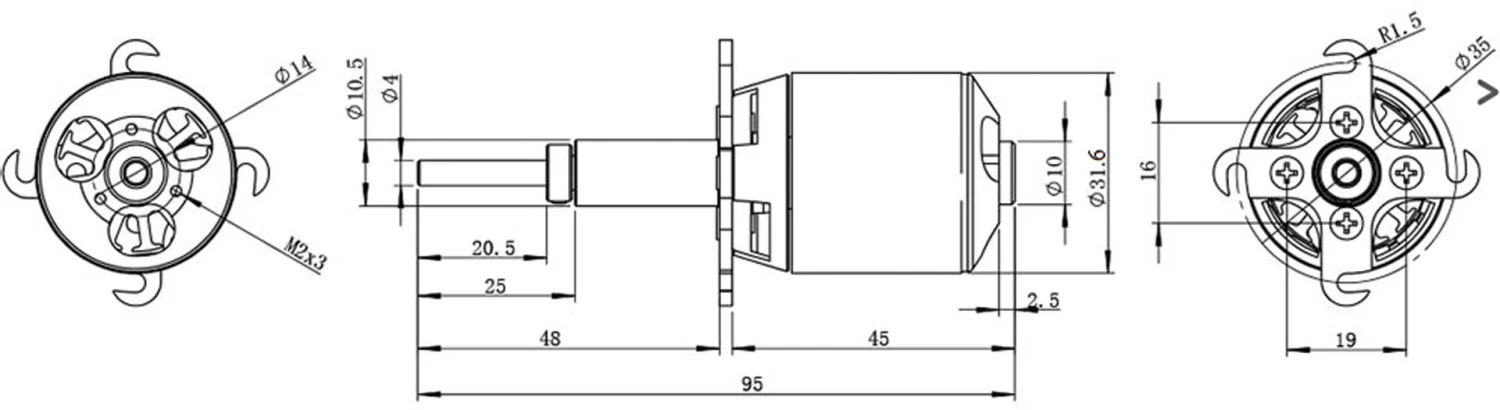 Robbe Modellsport RO-POWER TORQUE LS 3223/10 Brushless Motor 1200 K/V 2 Robbe Modellsport RO-POWER TORQUE LS 3223/10 Brushless Motor 1200 K/V - Image 2