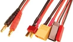 Robbe Modellsport Ladekabel Multi 7 4-fach XT-60,T-Stecker ,BEC,Graupner/JR 14AWG Mit Bananenstecker