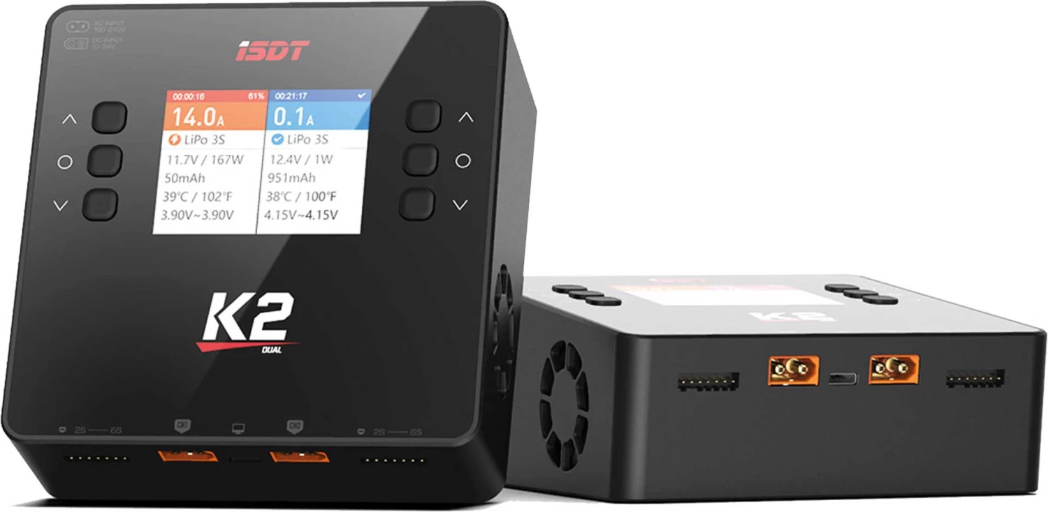 ISDT K2 Dual Charger 200 (500)W X2 AC/DC 1-6S Ladegerät 1 ISDT K2 Dual Charger 200 (500)W X2 AC/DC 1-6S Ladegerät