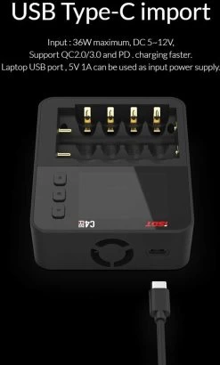 ISDT C4 Evo 4x AAA / AA Oder 18650 / 26700 Li-F E/Li-Ion Für USB-C Versorgung Ladegerät -Flight Model Parts Store 9782179e