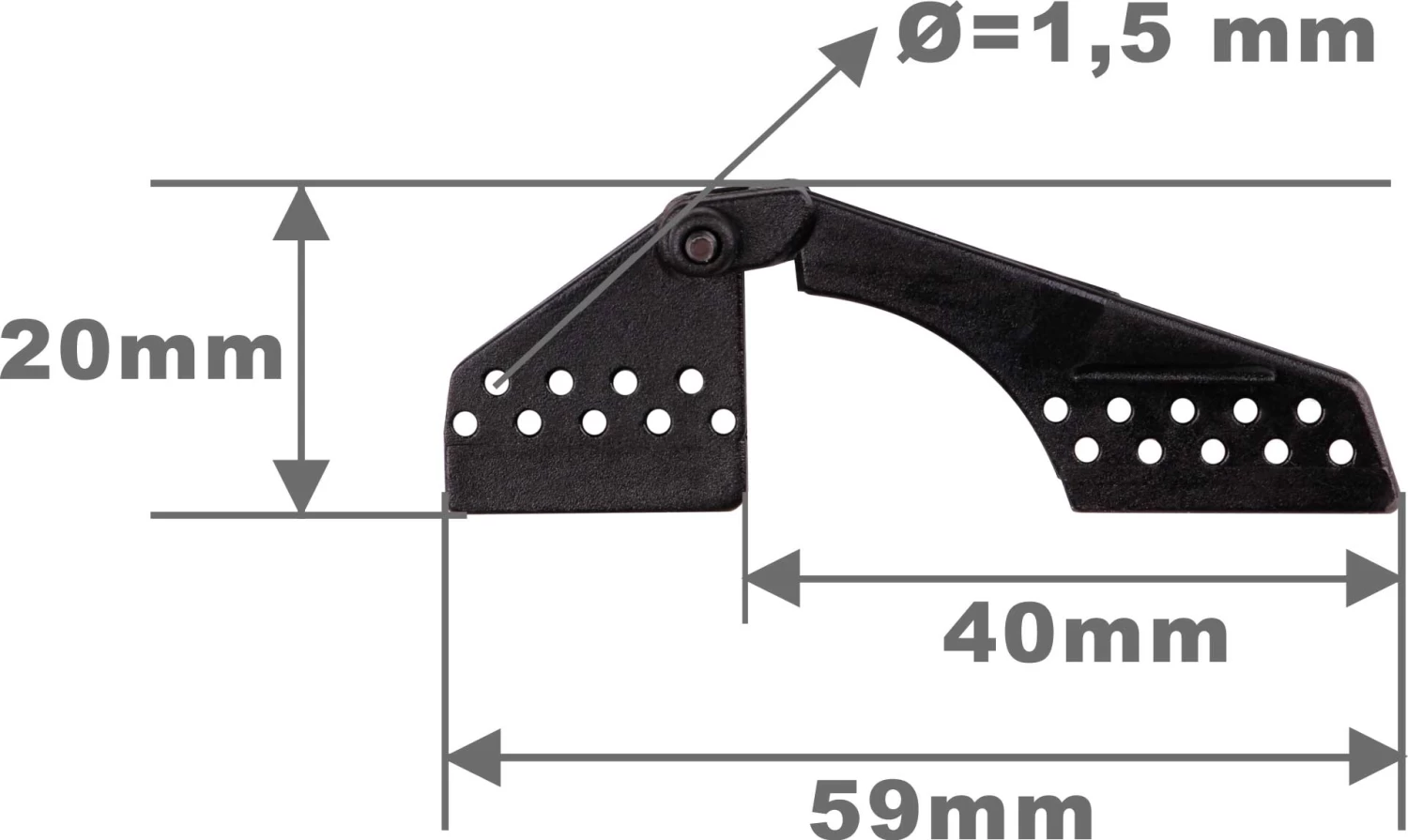 Robbe Modellsport Landeklappen-Scharnier L59mm Schwarz Kunststoff 10Stk. 2 Robbe Modellsport Landeklappen-Scharnier L59mm Schwarz Kunststoff 10Stk. - Image 2