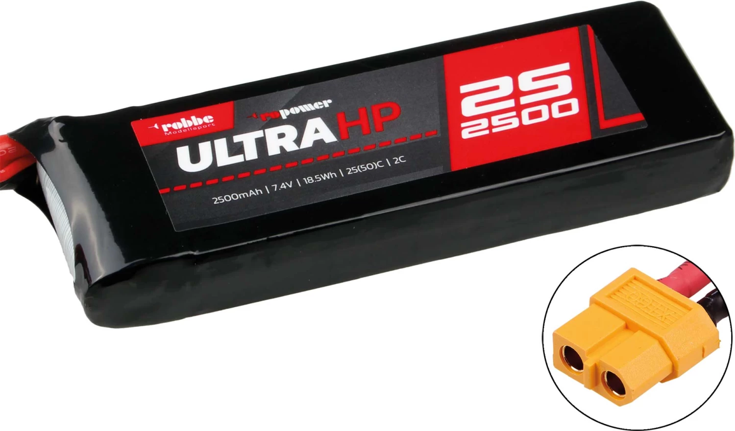 Robbe Modellsport RO-POWER ULTRA HP 2500MAH 7,4 VOLT 2S 25(50)C LIPO AKKU 1 Robbe Modellsport RO-POWER ULTRA HP 2500MAH 7,4 VOLT 2S 25(50)C LIPO AKKU