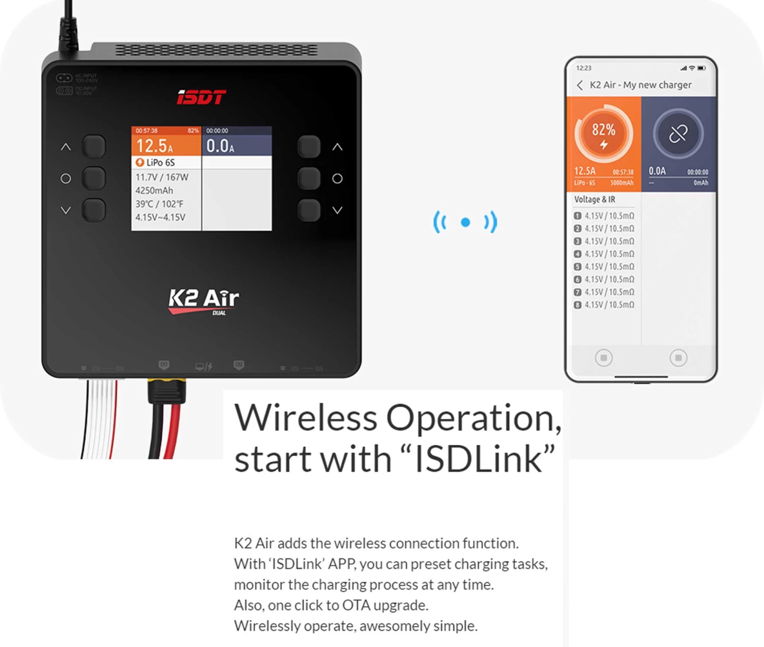 ISDT K2 Air Dual Charger 200 (500)W X2 AC/DC 1-6S Ladegerät Mit BattAir Technologie 10 ISDT K2 Air Dual Charger 200 (500)W X2 AC/DC 1-6S Ladegerät Mit BattAir Technologie - Image 10
